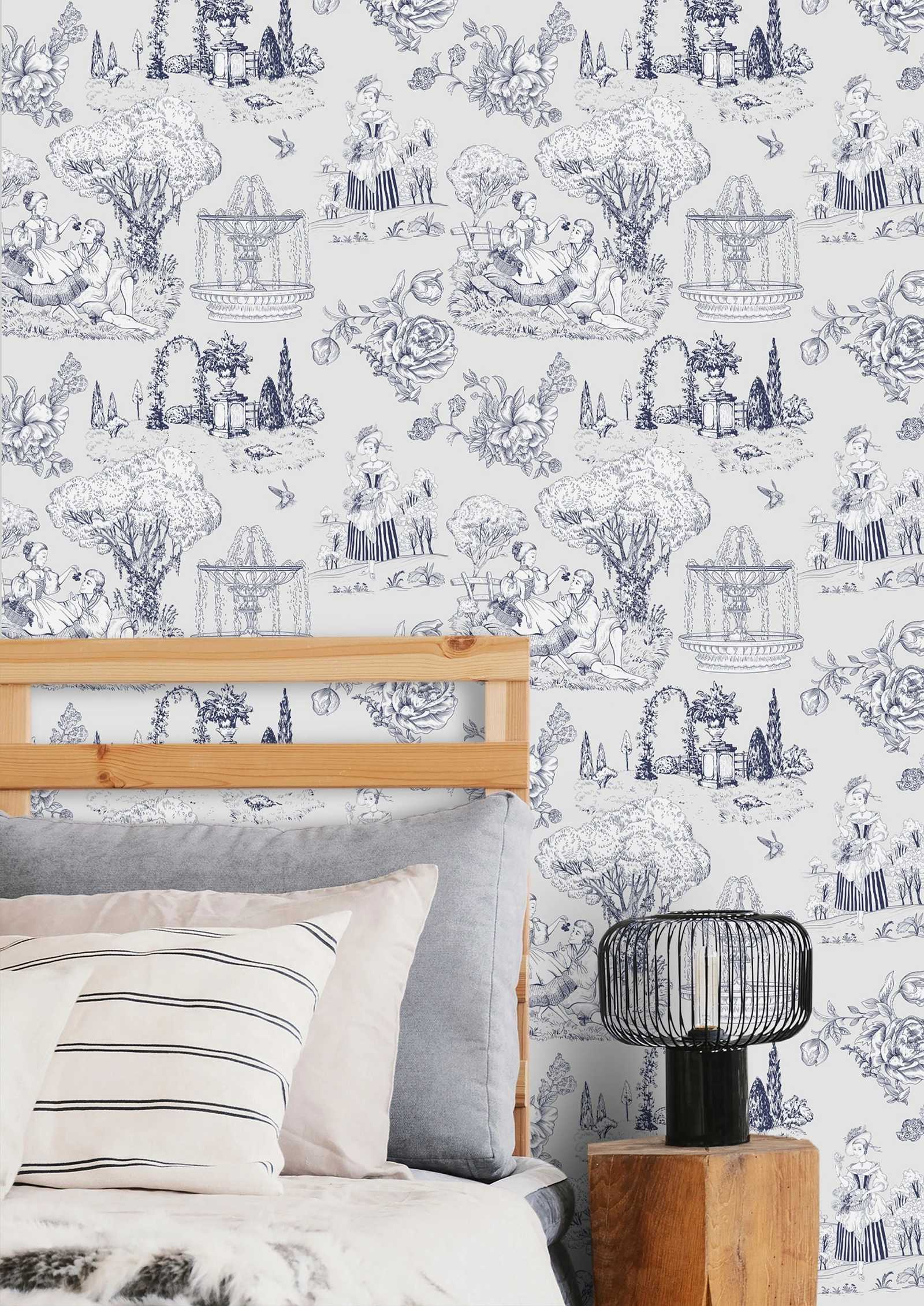 Toile De Jouy Wallpaper Classi - Herbal Wallpaper review and price