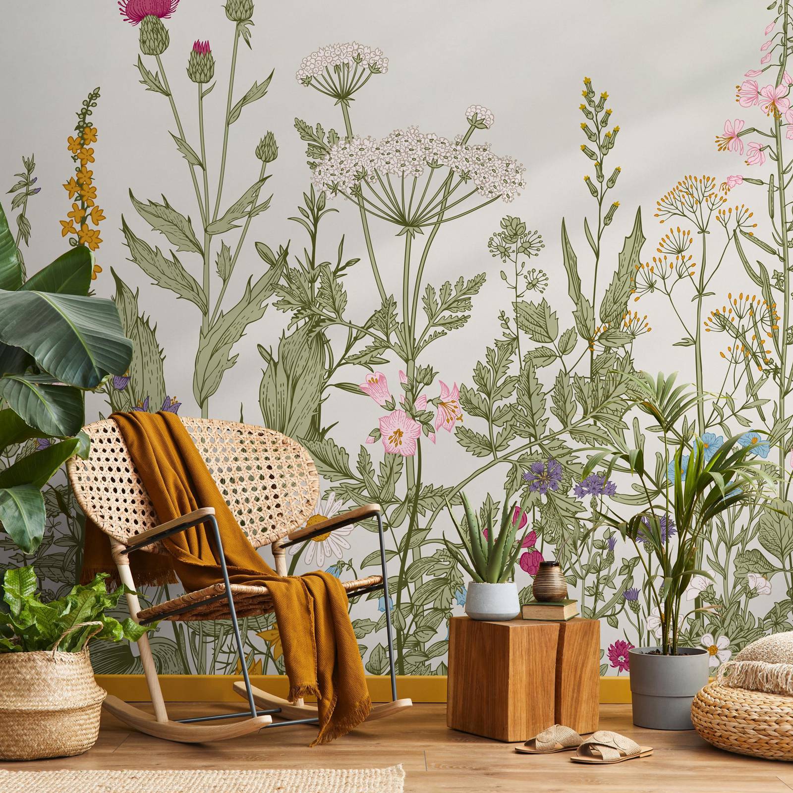 Botanical Floral Wallpaper ,Gr - Herbal Wallpaper review and price