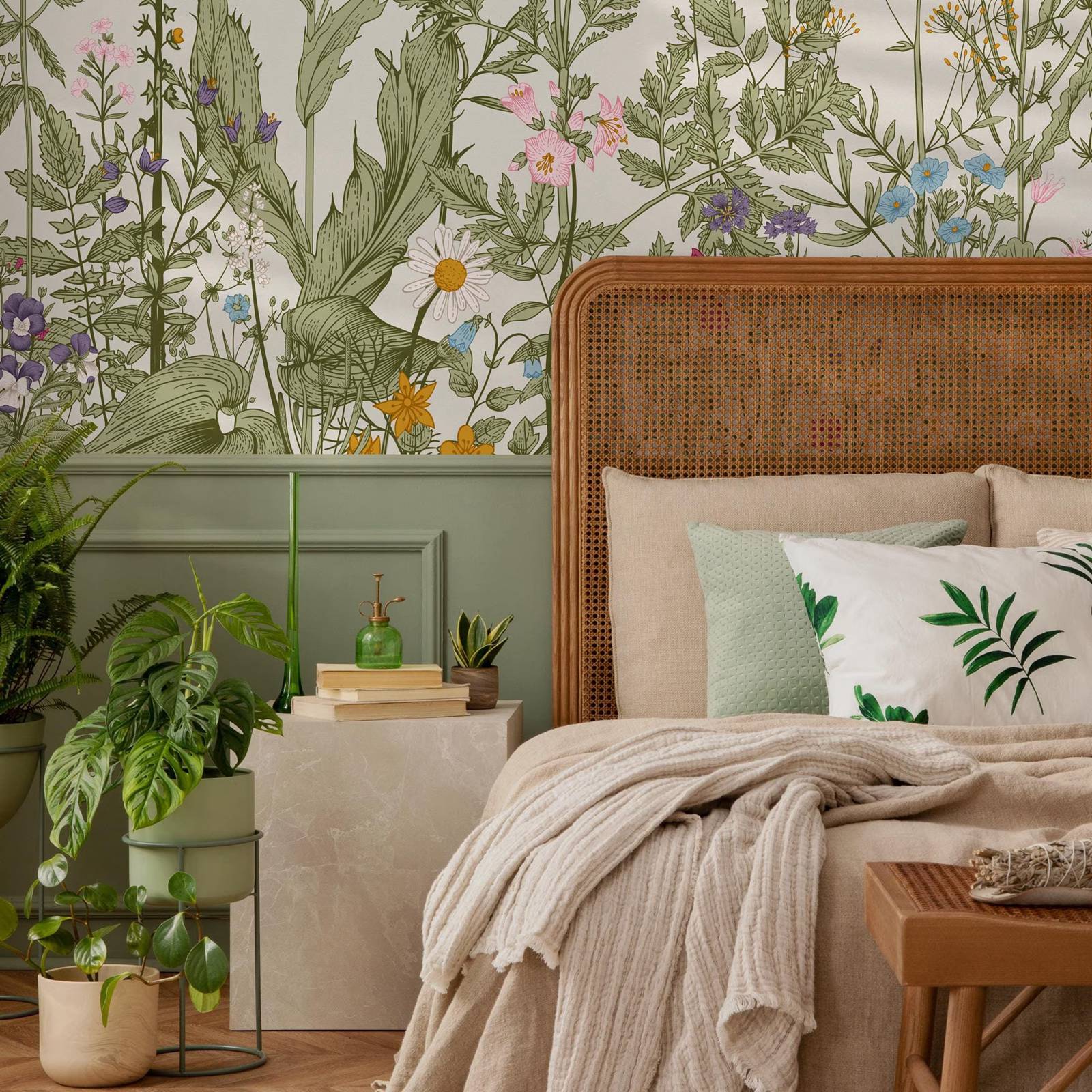 Botanical Floral Wallpaper ,Gr - Herbal Wallpaper review and price