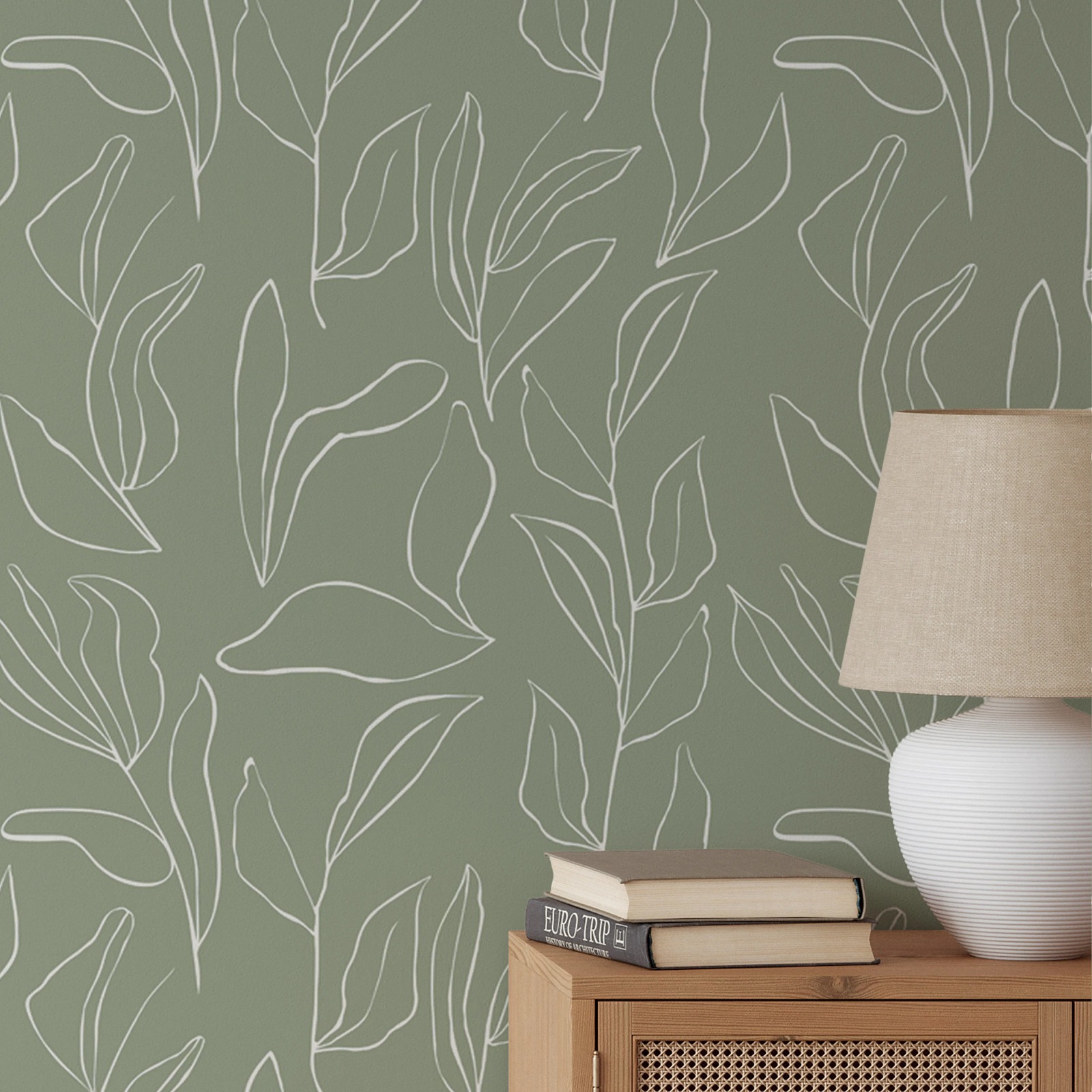 Sage Modern Leaves Peel and St - Herbal Wallpaper review and price