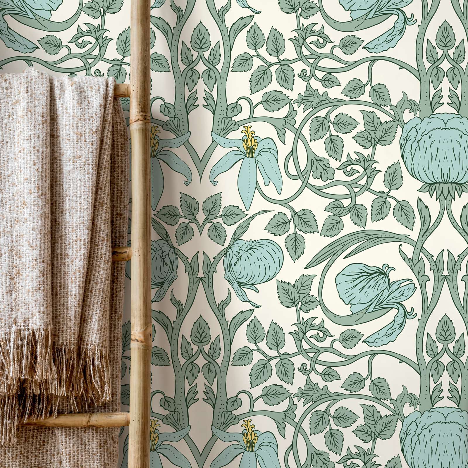 Pastel Art Nouveau Wallpaper,P - Herbal Wallpaper review and price