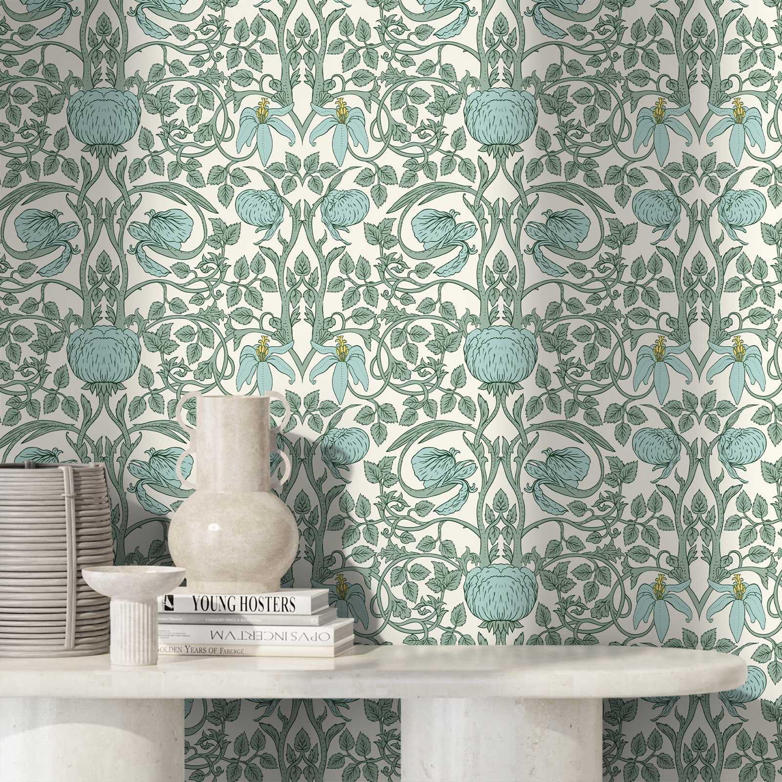 Pastel Art Nouveau Wallpaper,P - Herbal Wallpaper review and price