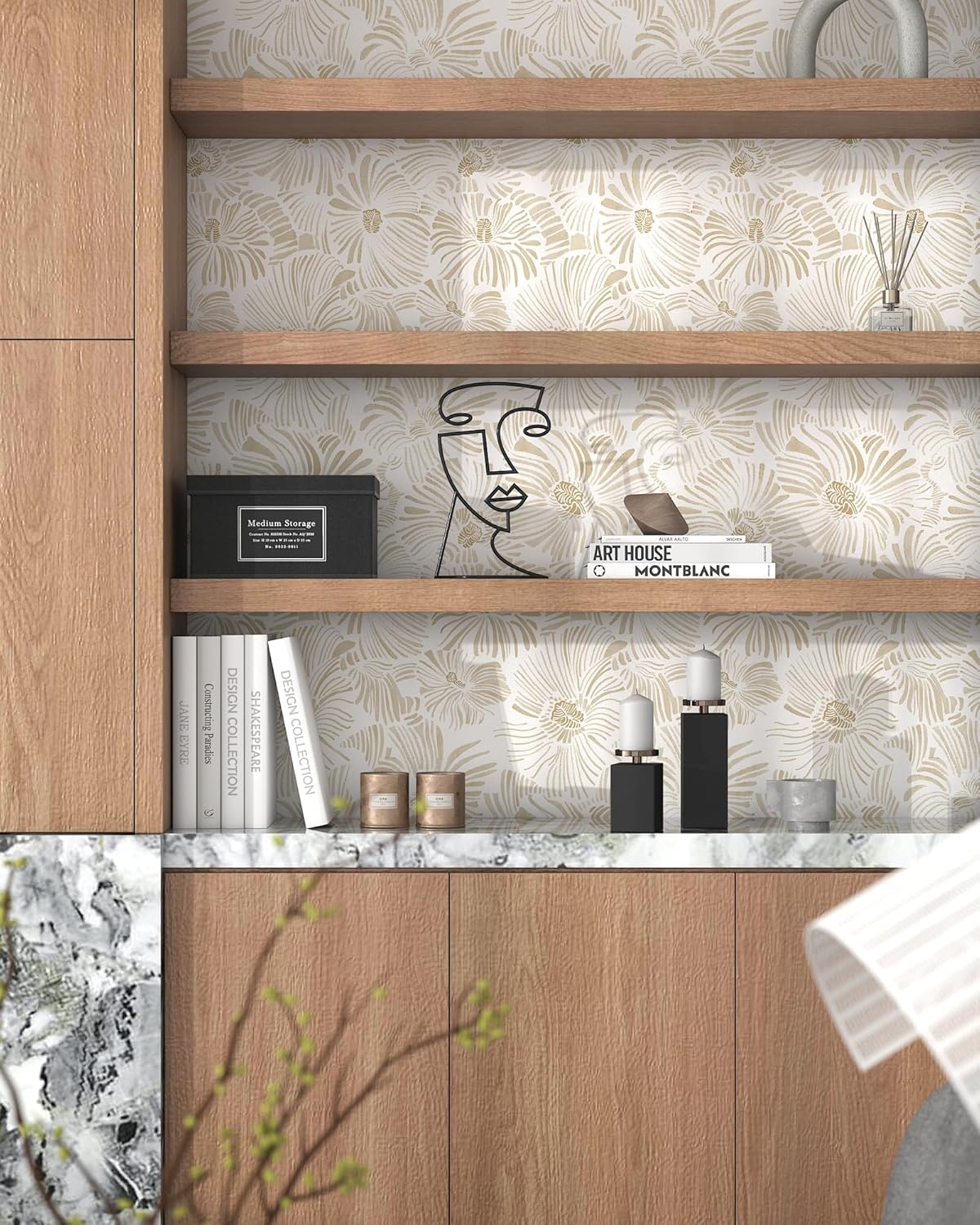 Modern Peel and Stick Wallpape - Herbal Wallpaper review and price