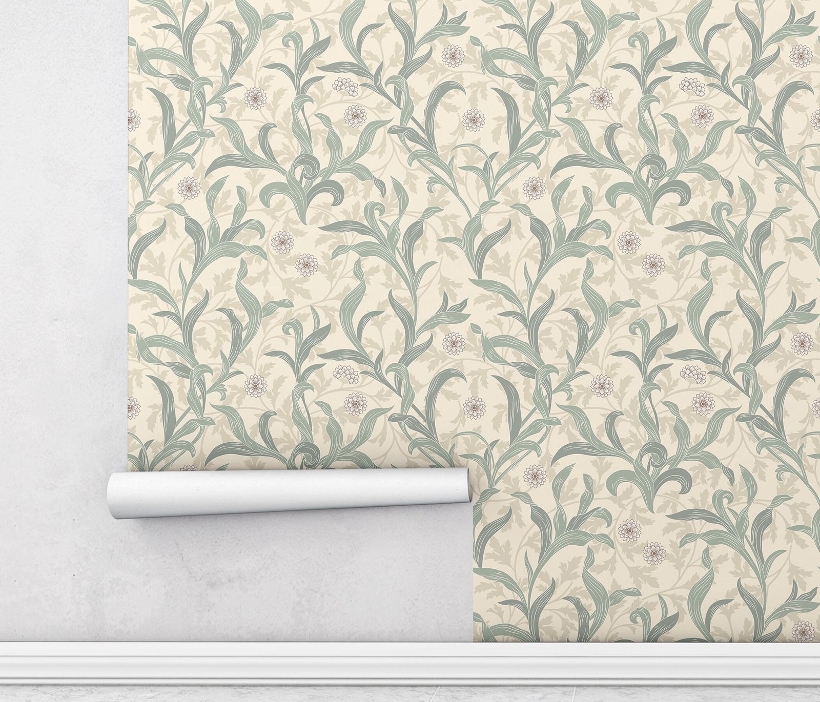 Vintage Floral Leaf Wallpaper  - Herbal Wallpaper review and price