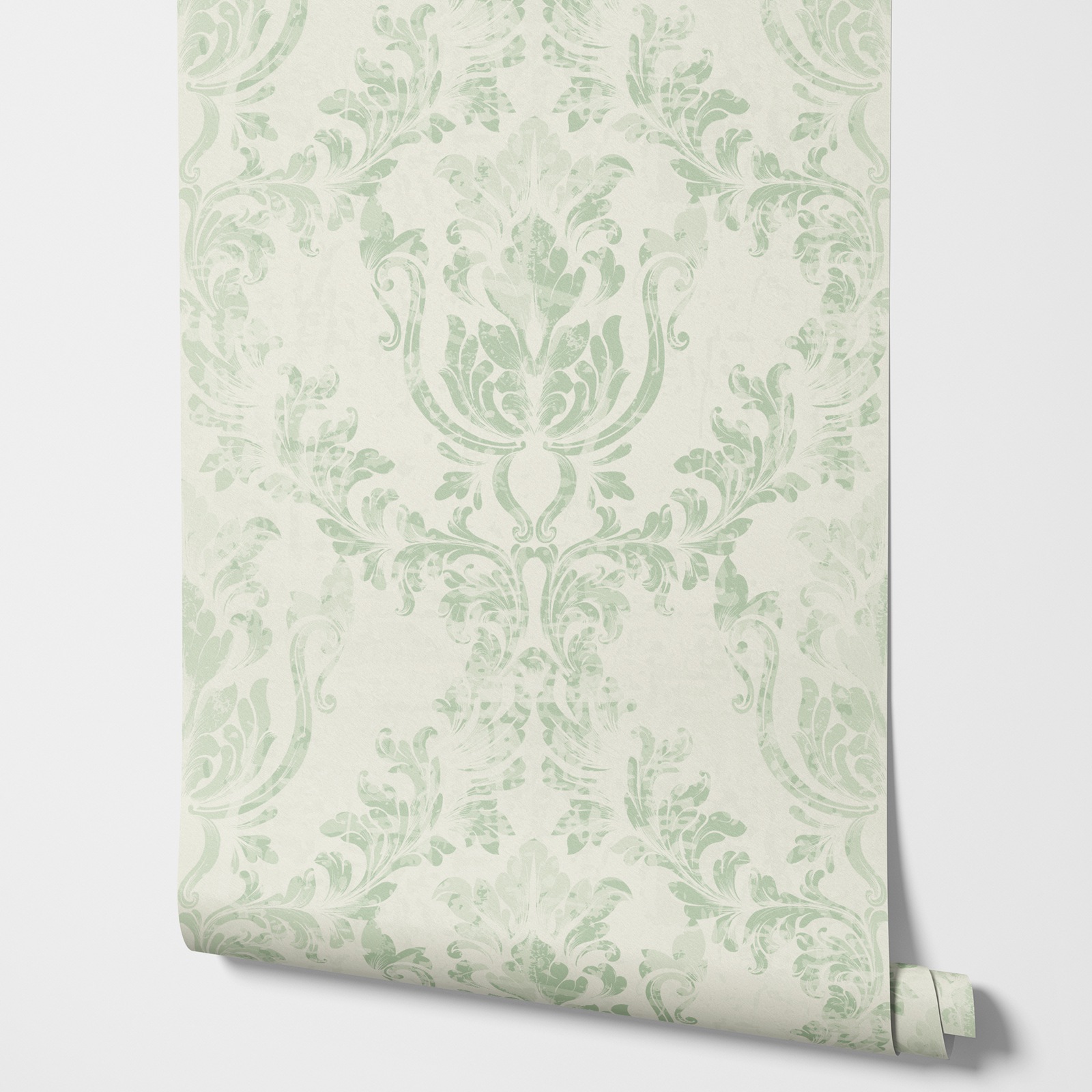 Vintage Green Damask Wallpaper - Herbal Wallpaper review and price