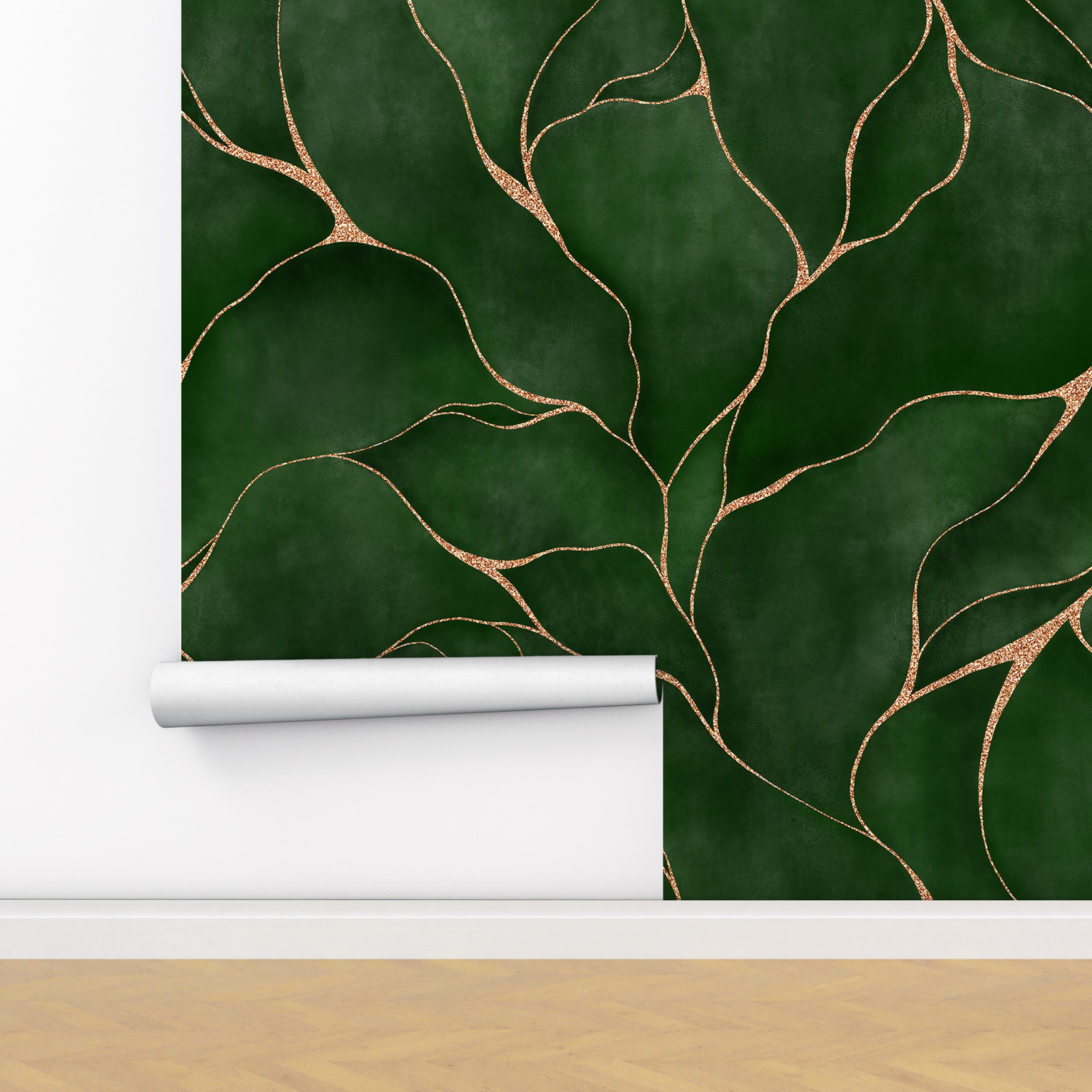 Green Watercolor Leaves Wallpa - Herbal Wallpaper review and price