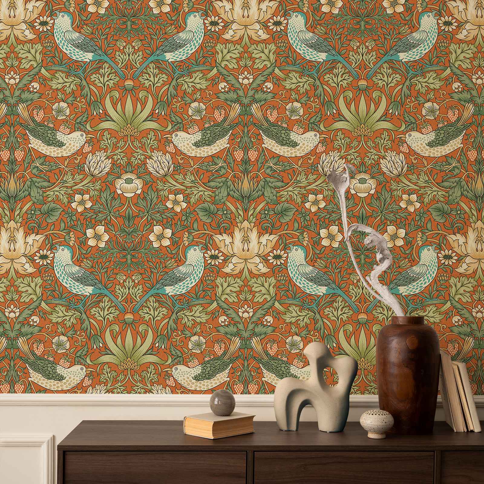 Strawberry Thief Flower Wallpa - Herbal Wallpaper review and price
