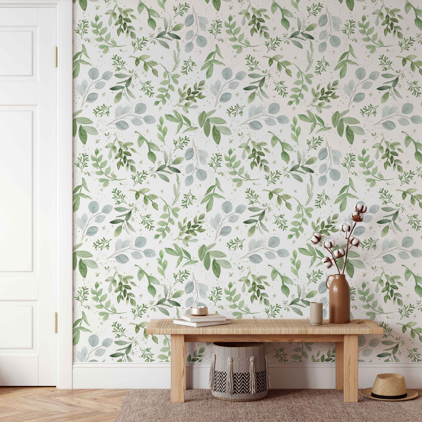 Green Leaves Wallpaper Peel An - Herbal Wallpaper review and price