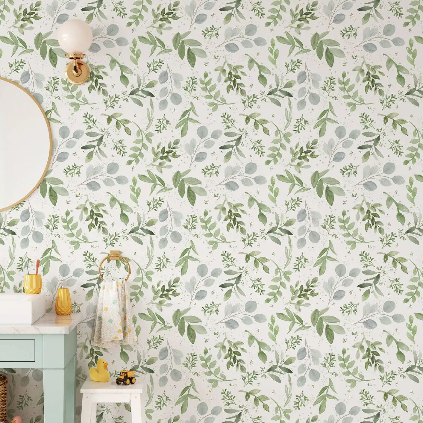 Green Leaves Wallpaper Peel An - Herbal Wallpaper review and price