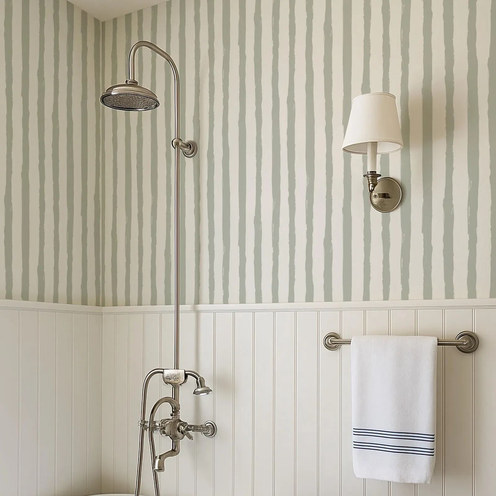 Green Sage Stripe Wallpaper, P - Herbal Wallpaper review and price